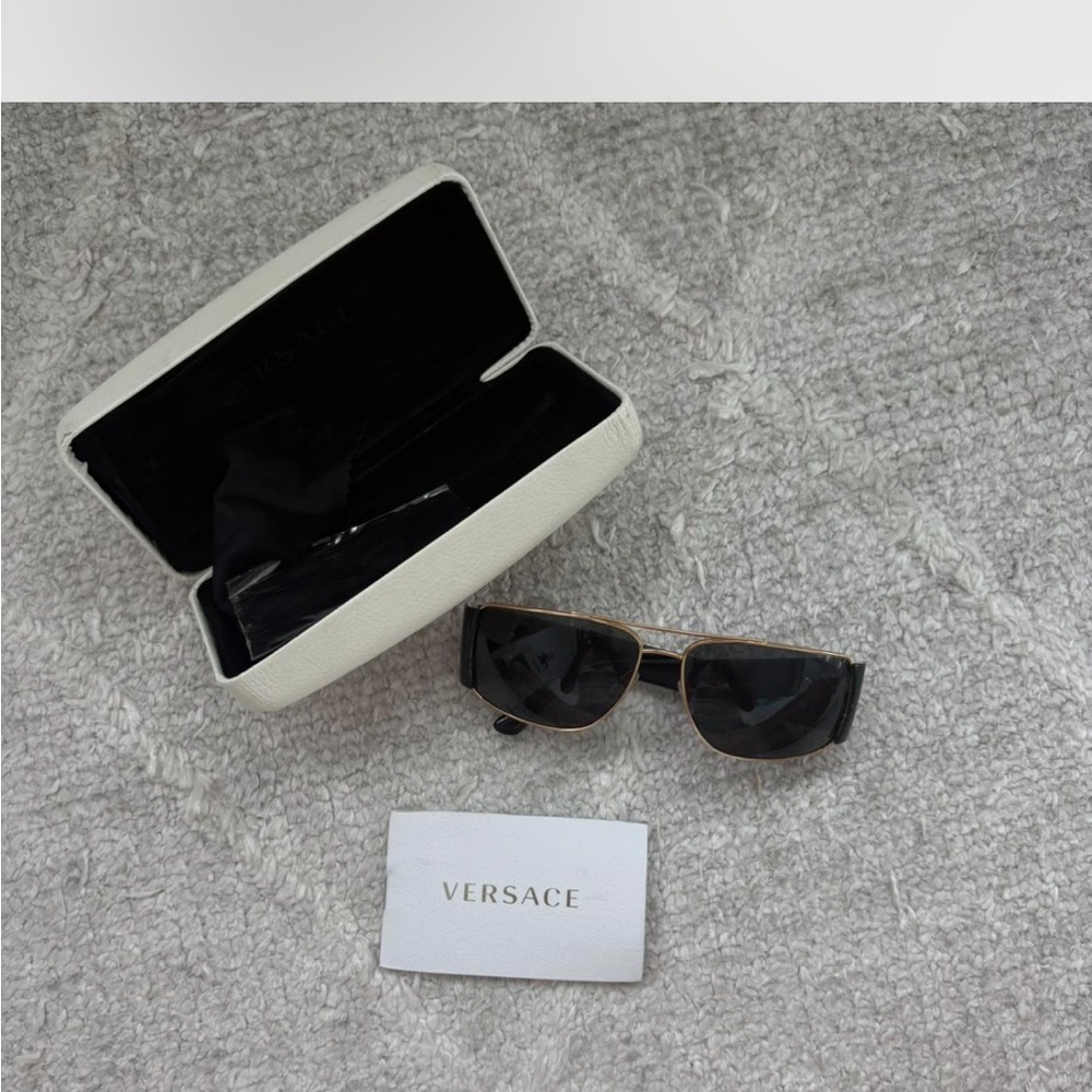 Versace Sunglasses with Black Frame and Gold Hardware